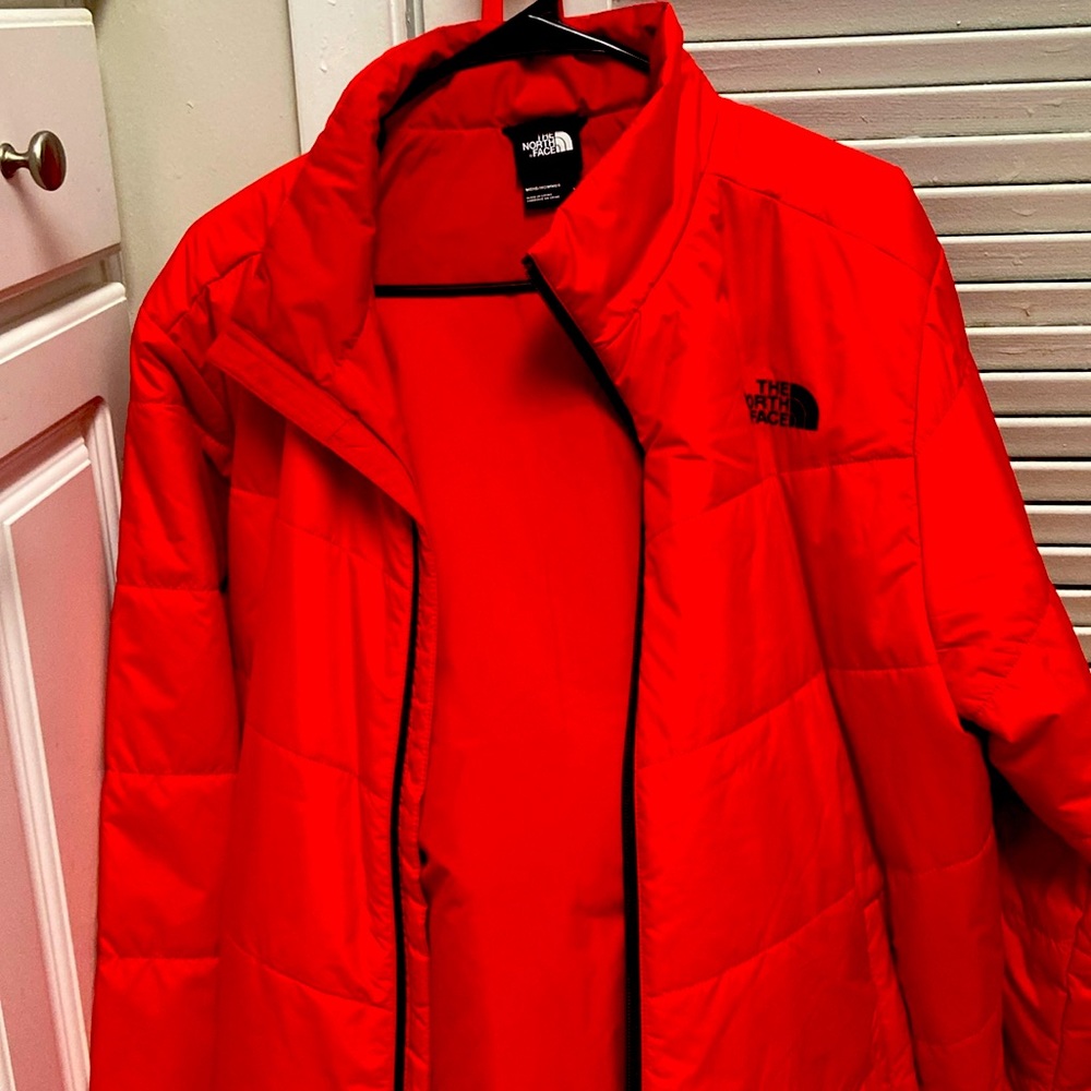 Red Northface bomber jacket..too big..worn once..light jacket..very warm